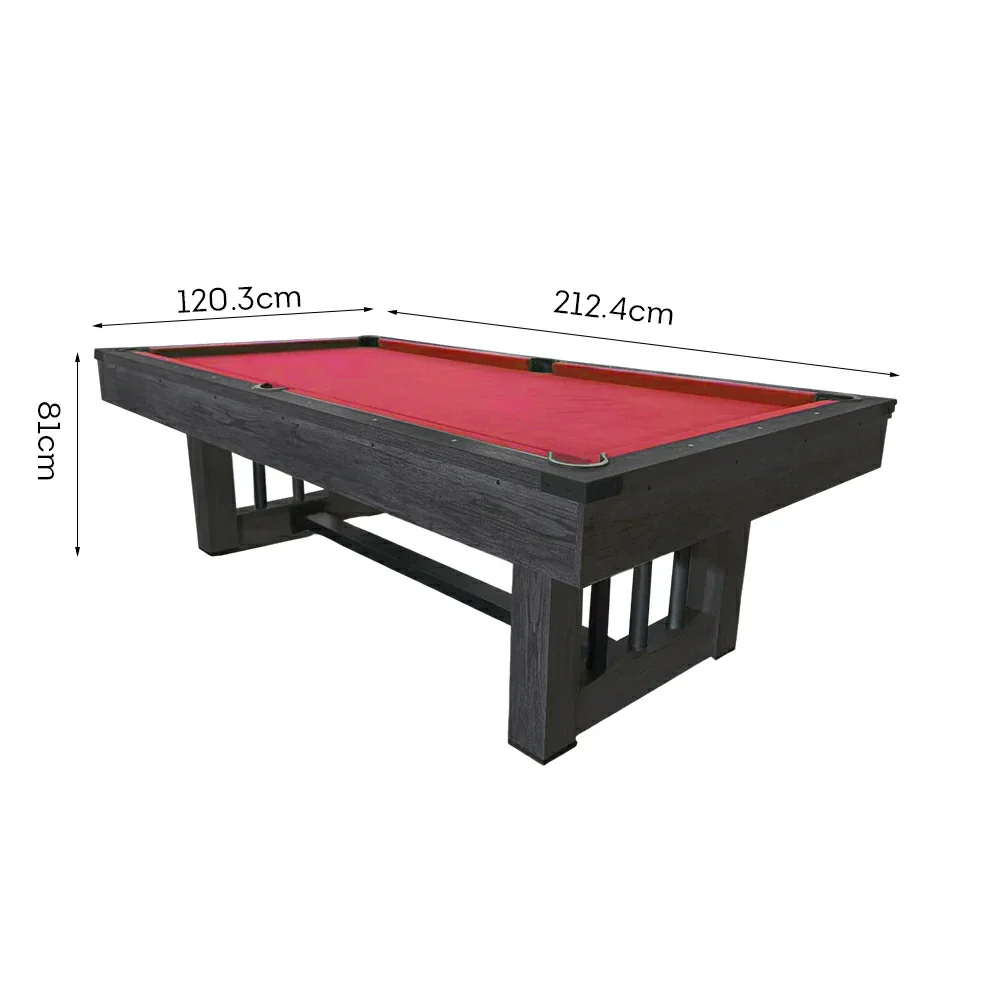 CUETIQ 7FT KD Pool Table, Half KD Construction, Precise Ball Rebound, Strong Support, Durable Design - Black&Wood - Image 5