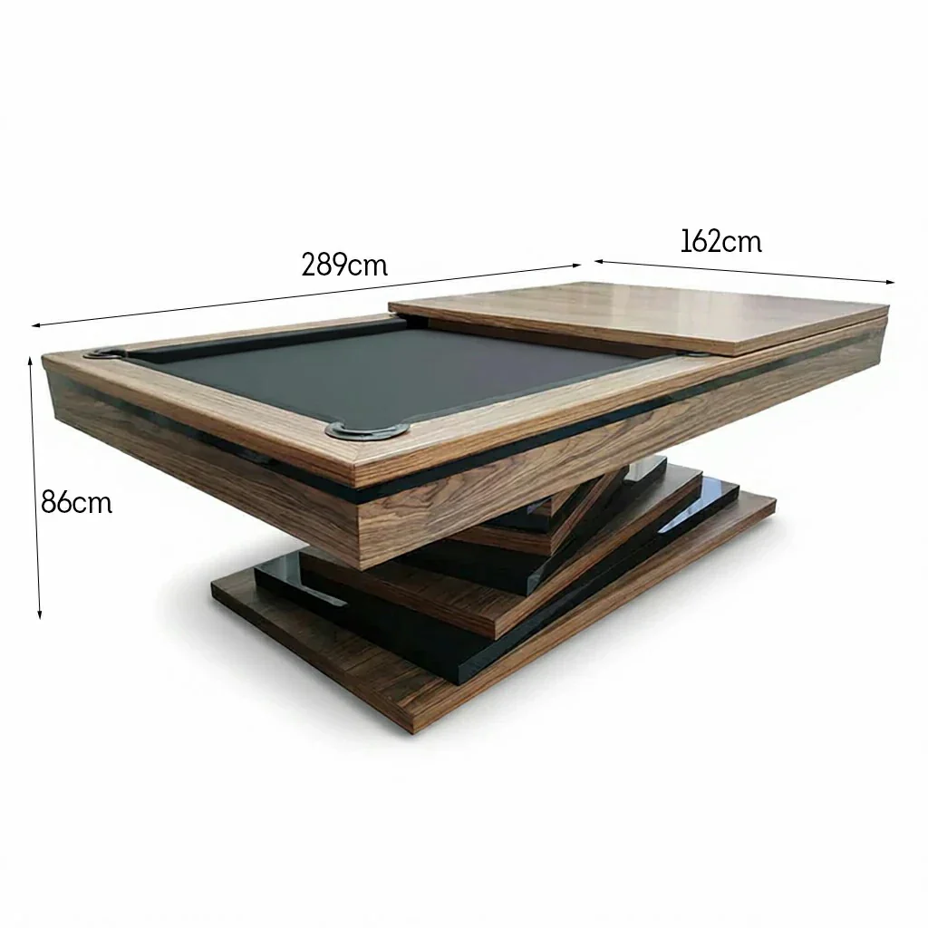 CUETIQ GE17 7FT/8FT/9FT Luxury Pool Table – Solid Wood Frame, Wool Cloth, Leather Pockets, Distinctive Leg Design, Premium Stability, Dining Table Top Cover - Image 8
