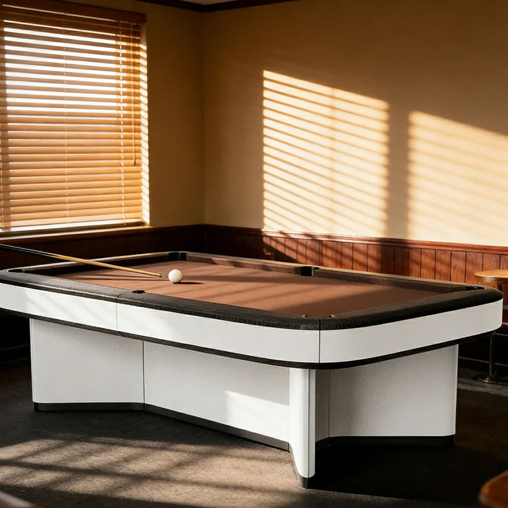 CUETIQ Luxury Designer Billiard Table 2.68m/2.96m - Squared-Round Sculptural Design, Precision Craftsmanship, Premium Materials - White - Image 2