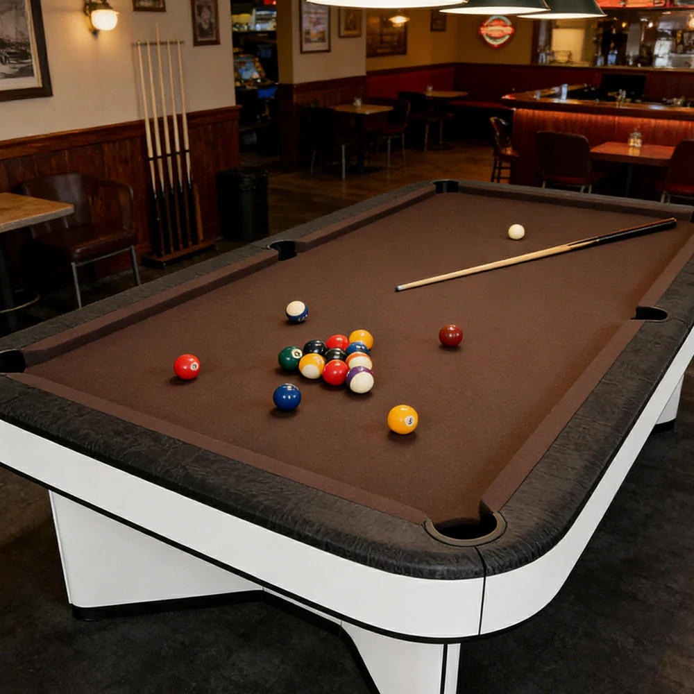 CUETIQ Luxury Designer Billiard Table 2.68m/2.96m - Squared-Round Sculptural Design, Precision Craftsmanship, Premium Materials - White - Image 4