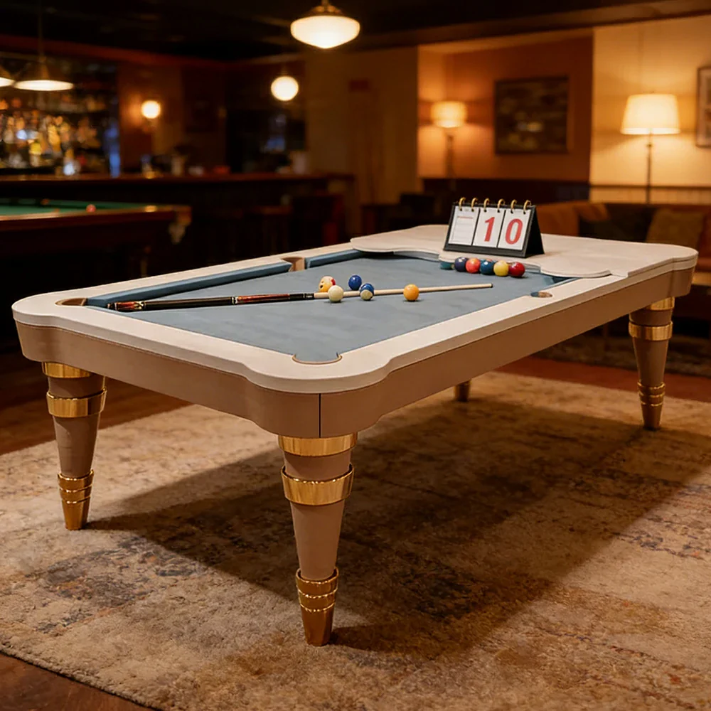 CUETIQ Luxury Designer Billiard Table 2.68m/2.97m - Sculptural Contemporary Design, Precision Craftsmanship, Premium Materials - Blue - Image 2