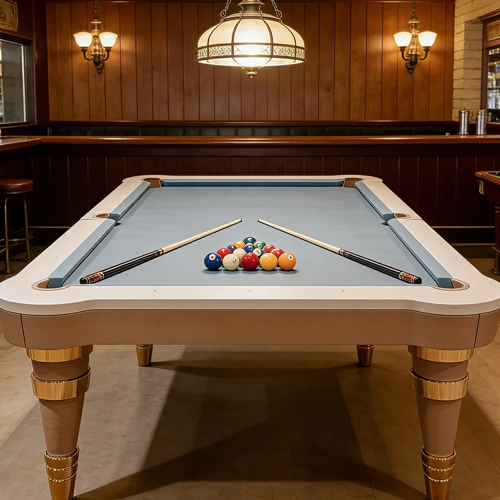 CUETIQ Luxury Designer Billiard Table 2.68m/2.97m - Sculptural Contemporary Design, Precision Craftsmanship, Premium Materials - Blue - Image 4