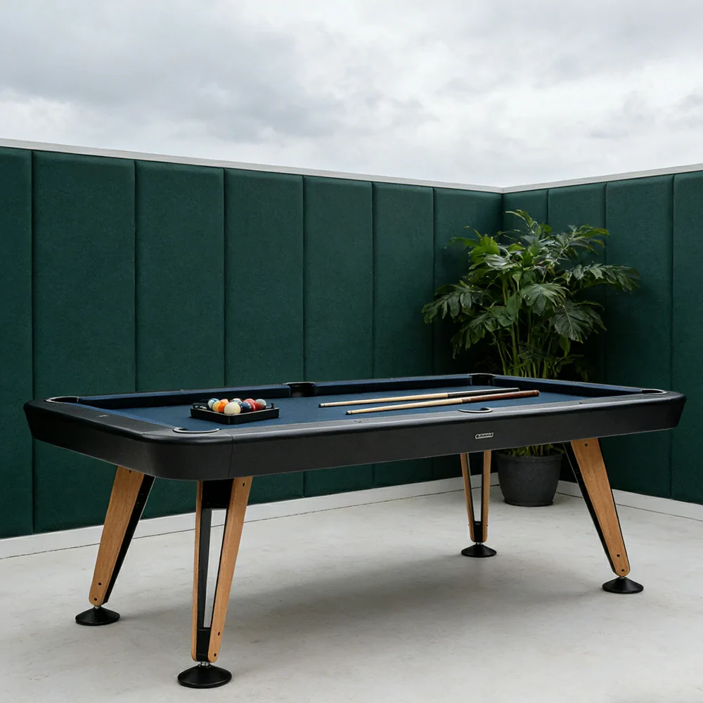 CUETIQ Italian Luxury Billiard Table - Sculptural Minimalist Design, Solid Wood Legs, Precision Metal Base, Premium Craftsmanship - Phantom Black - Image 2