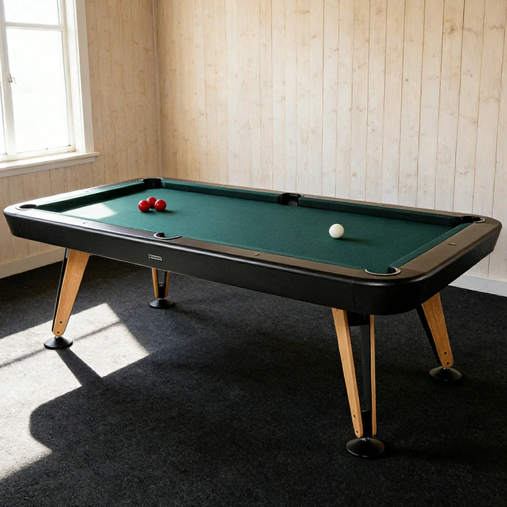 CUETIQ Italian Luxury Billiard Table - Sculptural Minimalist Design, Solid Wood Legs, Precision Metal Base, Premium Craftsmanship - Phantom Black - Image 4
