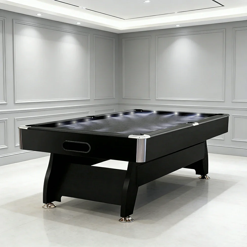 CUETIQ 9FT  LED Pool Table - Built-in LED Lighting Professional Play Home Game Set - Black - Image 4