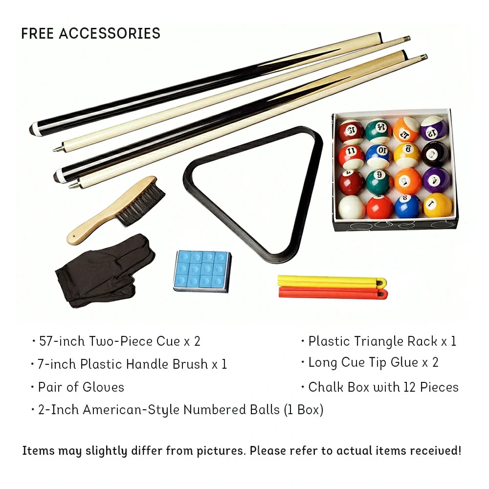 CUETIQ 6FT/7FT 4-in-1 Flip Pool Table - Billiards, Air Hockey, Table Tennis & Dining Top, Space-Saving Design, Smooth Felt Surface, Durable MDF Frame, Free Accessories - Image 5