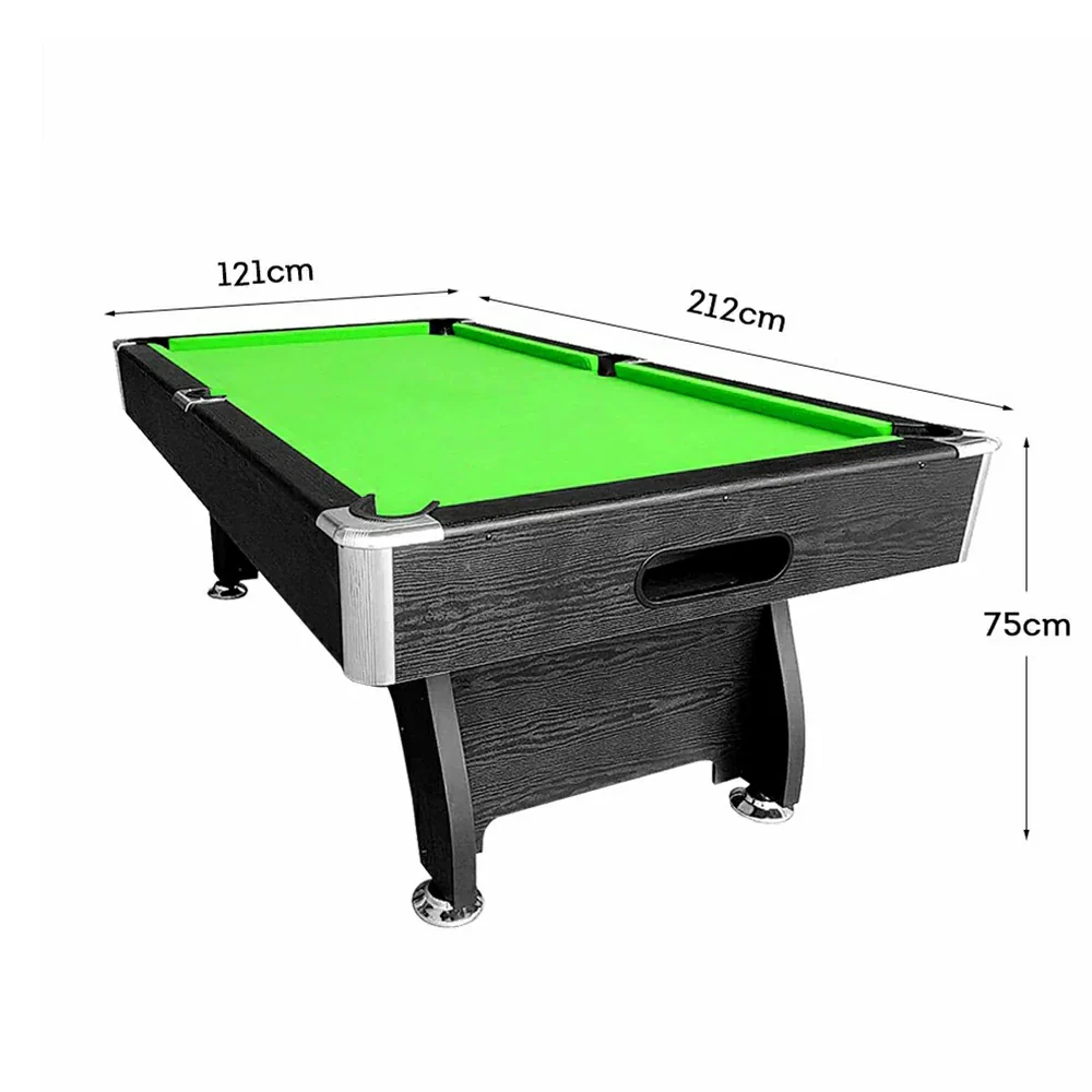 CUETIQ 9FT MDF Pool Snooker Billiard Table - Modern Luxury Design with Ball Return System, Adjustable Leg Levellers, Full Accessories Included - Black Frame Green Felt - Image 5