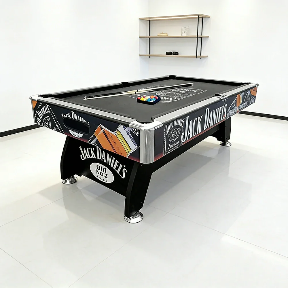 CUETIQ 9FT Pool Table Professional Billiards Table Durable MDF Construction Home Game Set - Black Frame Black - Image 4