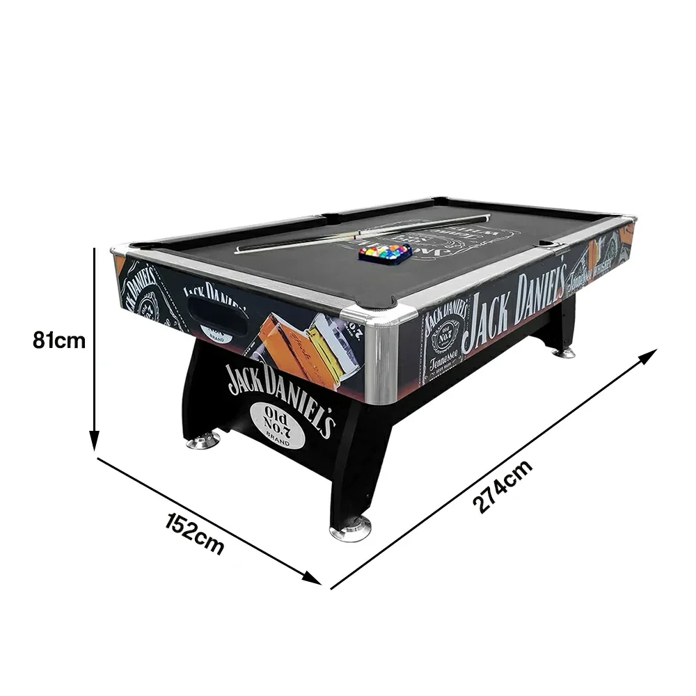 CUETIQ 9FT Pool Table Professional Billiards Table Durable MDF Construction Home Game Set - Black Frame Black - Image 5