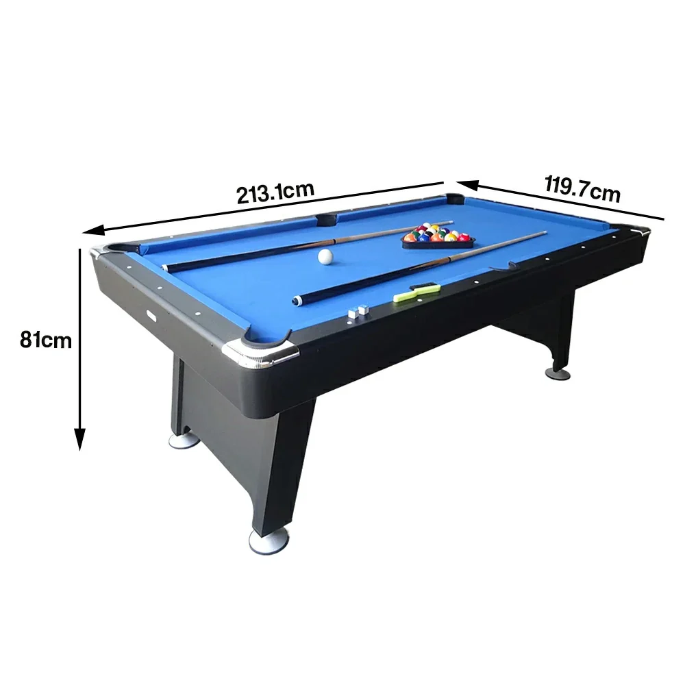 CUETIQ P033 7FT 3-in-1 Billiard Table - Pool Ping Pong Dining Combo, Heavy-Duty MDF, Modern Design - Blue Black - Image 5