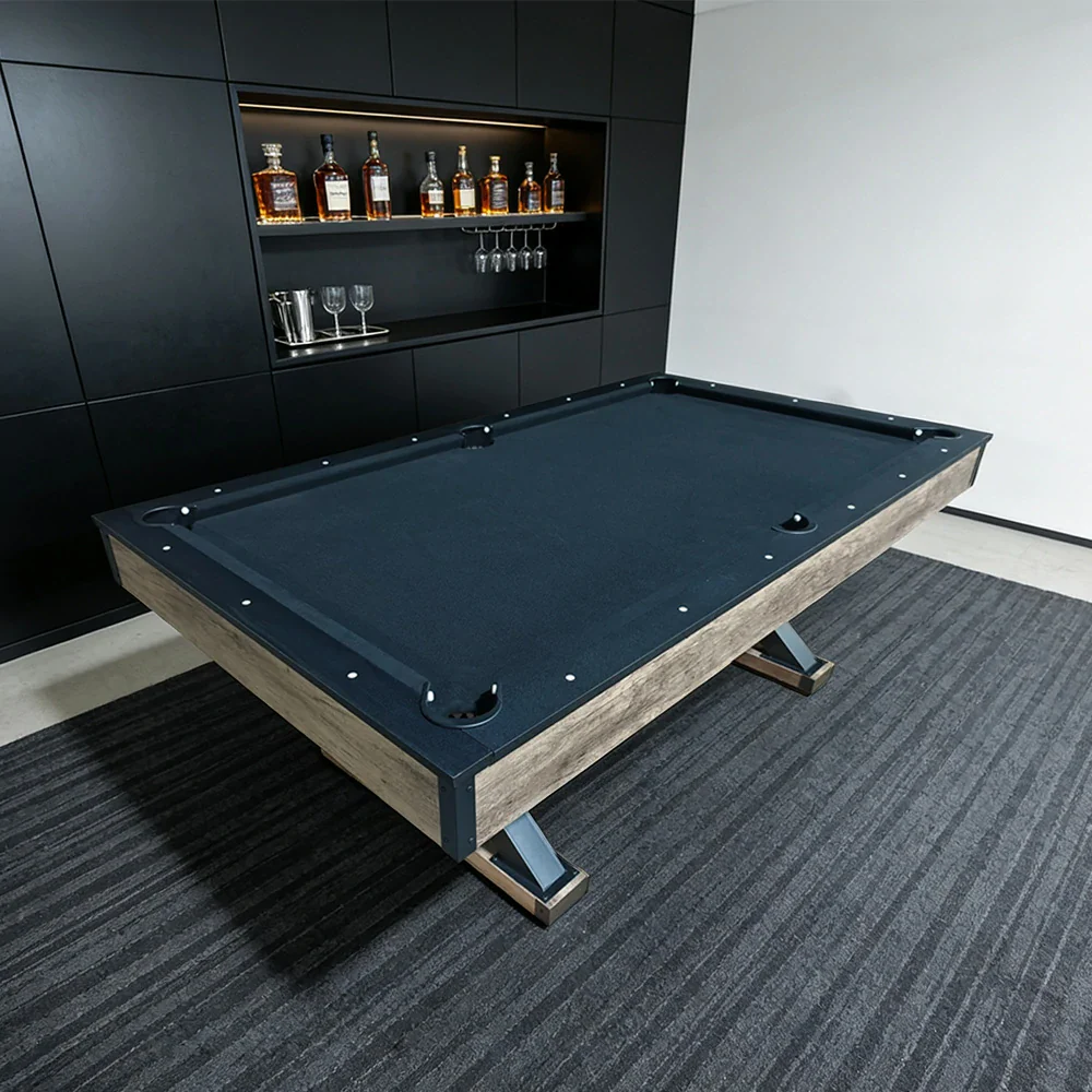 CUETIQ P046 7/8FT 3-in-1 Multi-Function Pool Table - Convertible to Ping Pong Table & Dining Table Top, MDF Construction - Black - Image 5