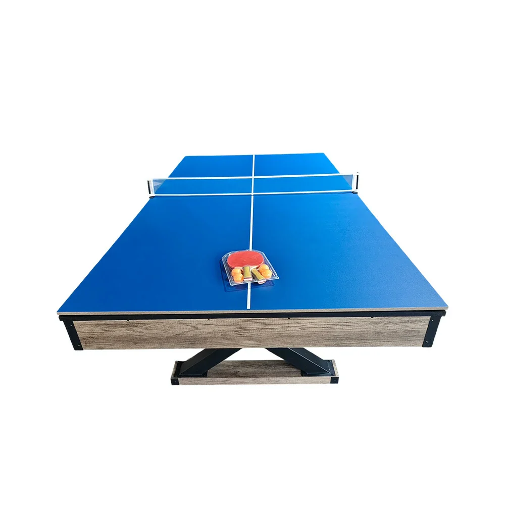 CUETIQ P046 7/8FT 3-in-1 Multi-Function Pool Table - Convertible to Ping Pong Table & Dining Table Top, MDF Construction - Black - Image 9