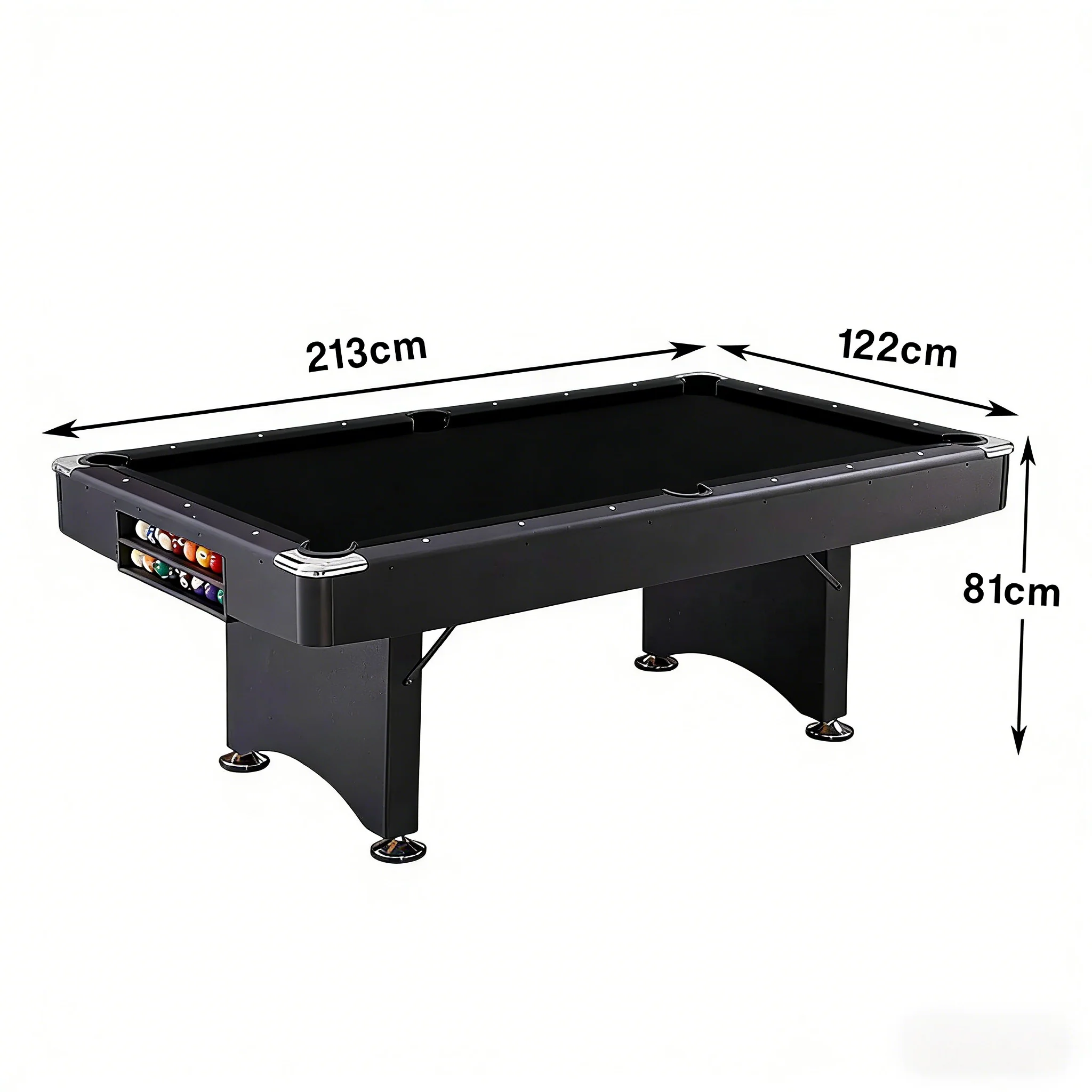 CUETIQ TE 3-IN-1 P038 7FT/8FT Foldable Green MDF Billiard Table with Free Accessories - Black - Image 13