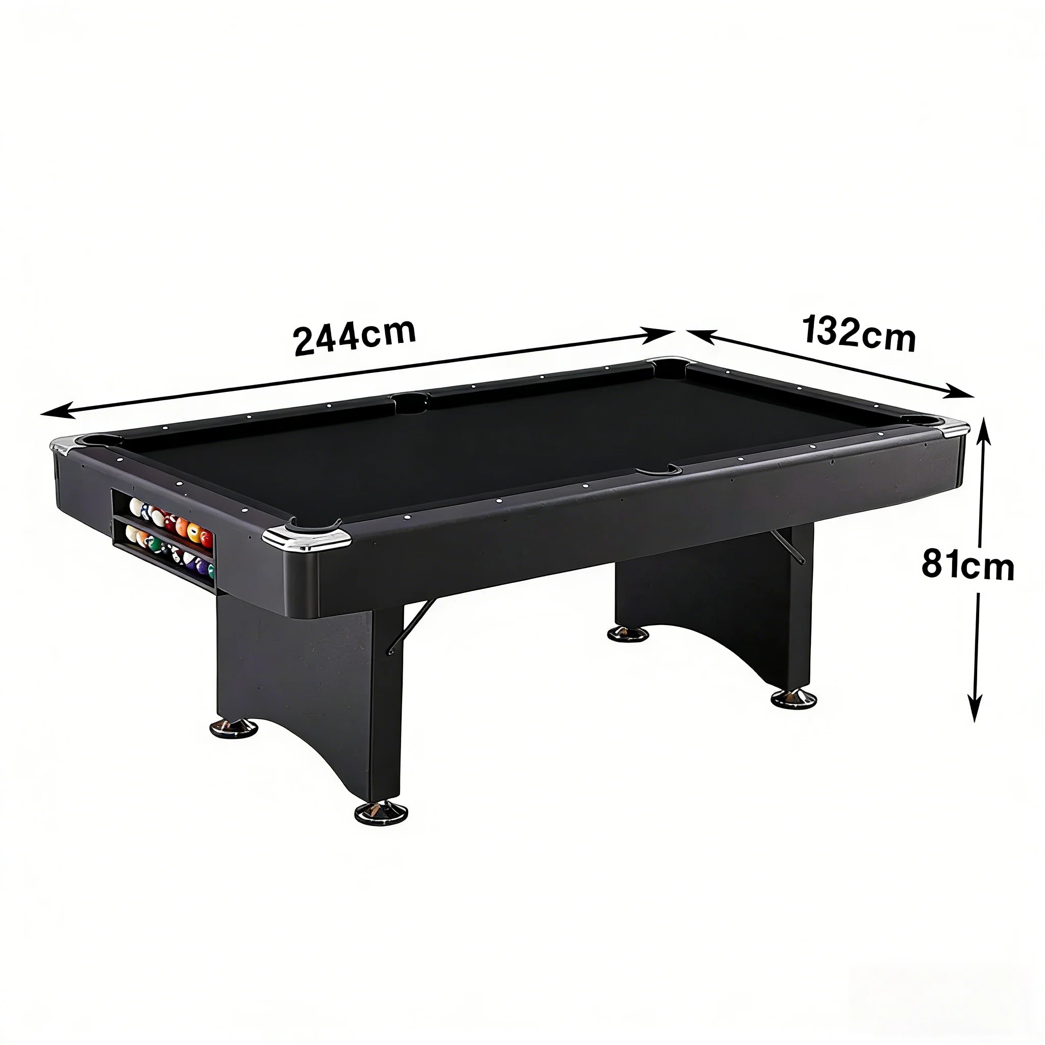 CUETIQ TE 3-IN-1 P038 7FT/8FT Foldable Green MDF Billiard Table with Free Accessories - Black - Image 14