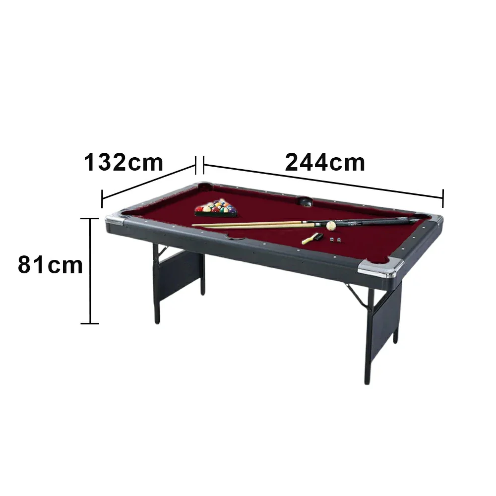 CUETIQ TEFOLD 7FT/8FT MDF Billiard Table - Foldable Design, Smooth Speed Cloth, Stable Frame, Free Accessories - Red - Image 7