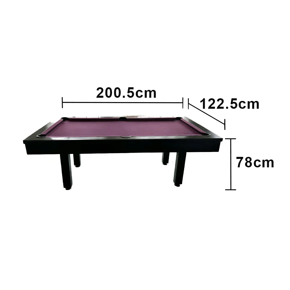 CUETIQ 7FT Outdoor Pool Table - Straight Leg Design Metal Frame Waterproof Billiard Table for Backyard Patio Games - Black & Purple - Image 5