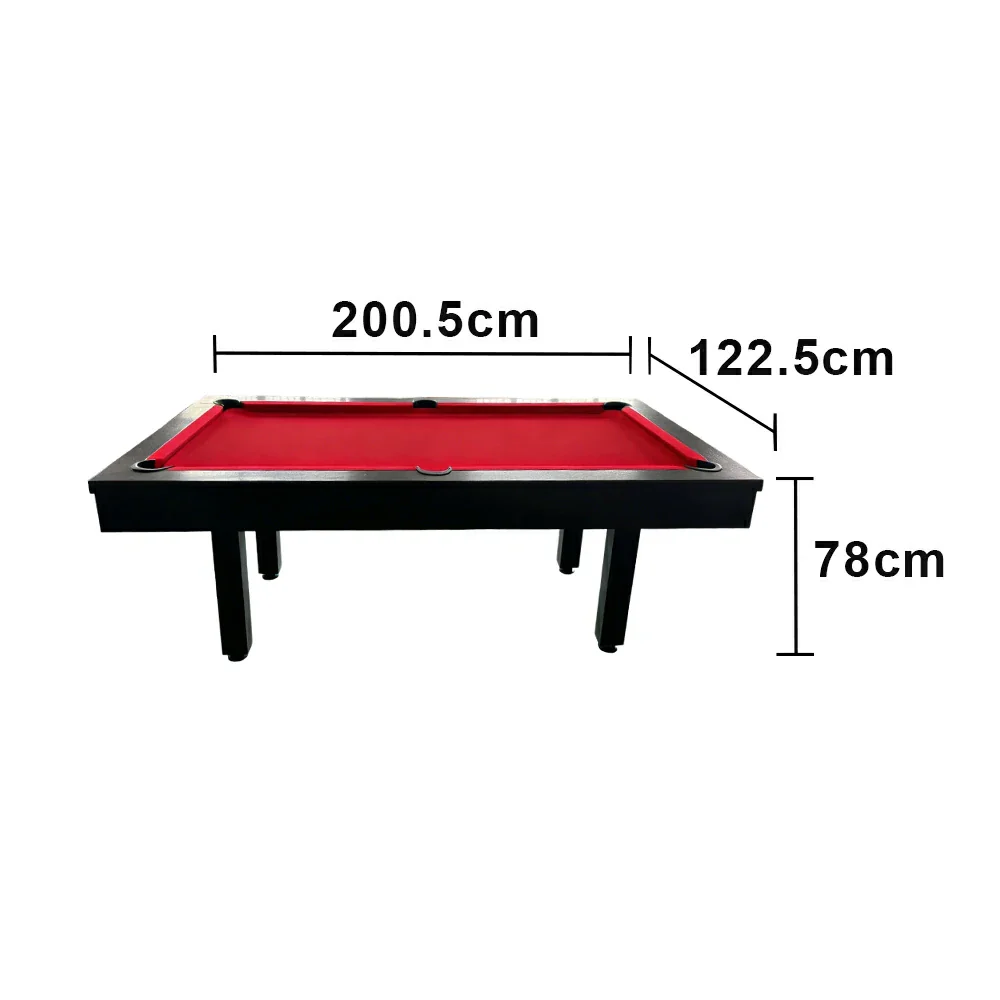 CUETIQ 7FT Outdoor Pool Table - Straight Leg Design Metal Frame Waterproof Billiard Table for Backyard Patio Games - Black & Red - Image 5