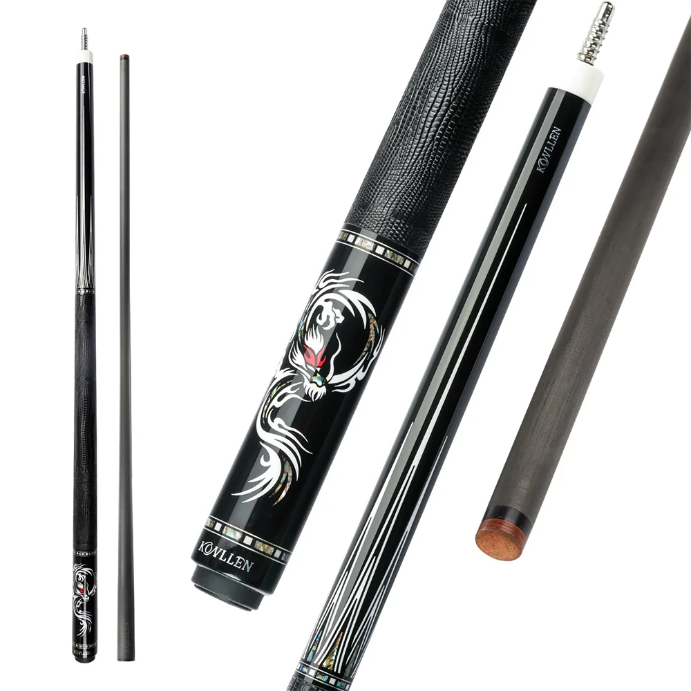 KONLLEN  Premier Professional AING-1F 18.5-20OZ 2-Piece Pool Cue Ebony Wood 147CM Billiard Cue - Black - Image 4