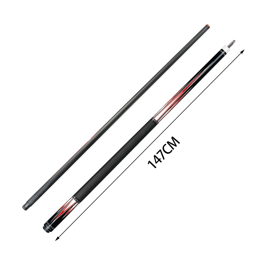 KONLLEN  Premier Professional AK75-001 18.5-20OZ 2-Piece Pool Cue Black Ebony Wood 147CM Billiard Cue - Red&Black - Image 6