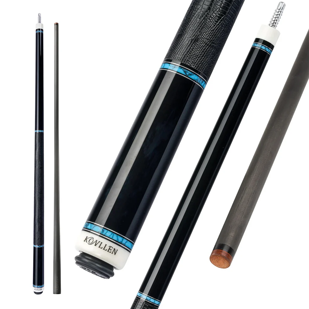 KONLLEN  Premier Professional AK75-12BF 18.5-20OZ 2-Piece Pool Cue Maple Wood 147CM  Billiard Cue - Blue&Black - Image 4