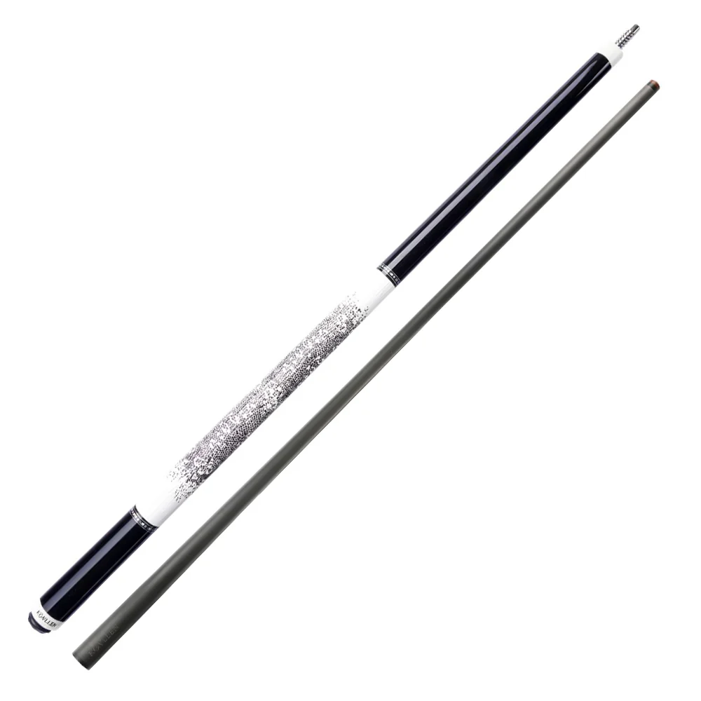 KONLLEN Premier Professional AK75-12WF 18.5-20OZ 2-Piece Pool Cue Maple Wood 147CM Billiard Cue - White&Blue&Black