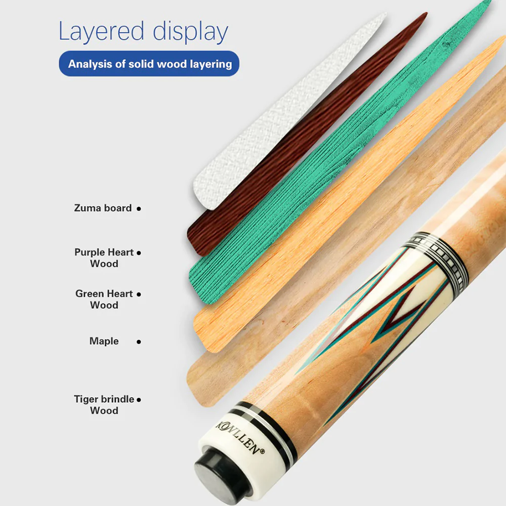 KONLLEN Premier Professional CXD-P1 2-Piece Carom Cue Maple Wood 18.5-20OZ Billiard Cue 142CM - Wood - Image 3