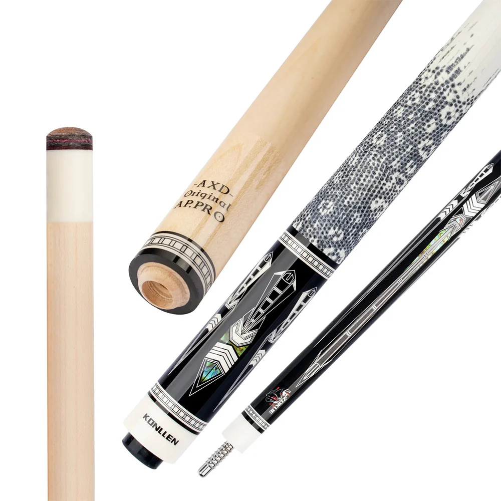 KONLLEN  Premier Professional Dragon-3 18.5-20OZ 2-Piece Pool Cue Maple Wood 147CM Billiard Cue - White&Black - Image 4