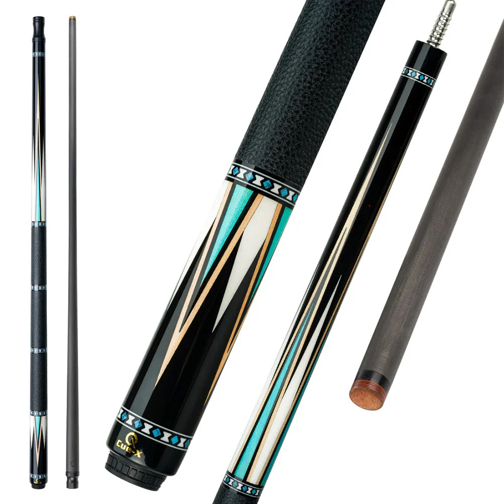 KONLLEN  Premier Professional HQ-05A2F 2-Piece Pool Cue Maple Wood 18.5-20OZ Billiard Cue 147CM - Blue&Black - Image 2