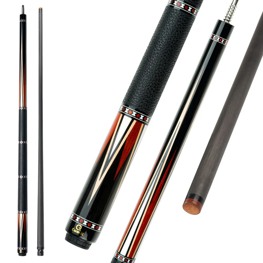 KONLLEN  Premier Professional HQ-05BF 2-Piece Pool Cue Maple Wood 18.5-20OZ Billiard Cue 147CM - Red&Black - Image 2
