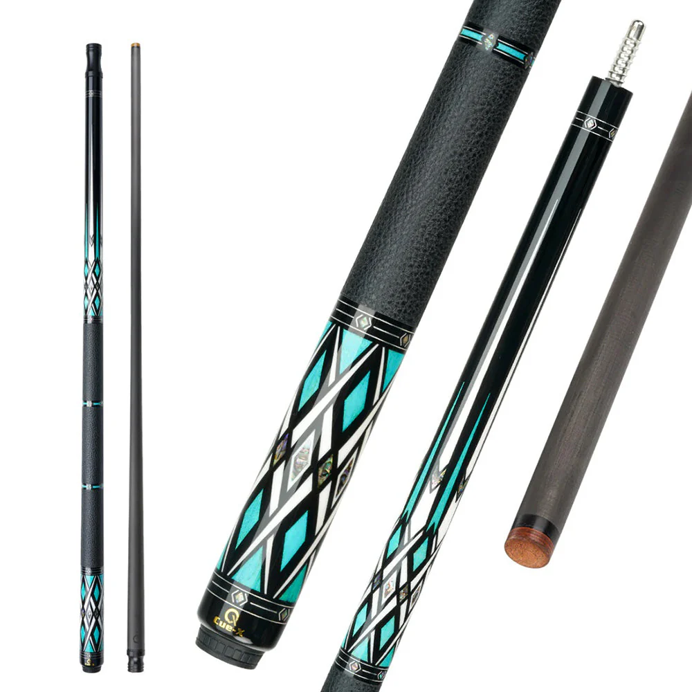 KONLLEN  Premier Professional HQ-07DF 2-Piece Pool Cue Maple Wood 18.5-20OZ Billiard Cue 147CM - Blue&Black - Image 2