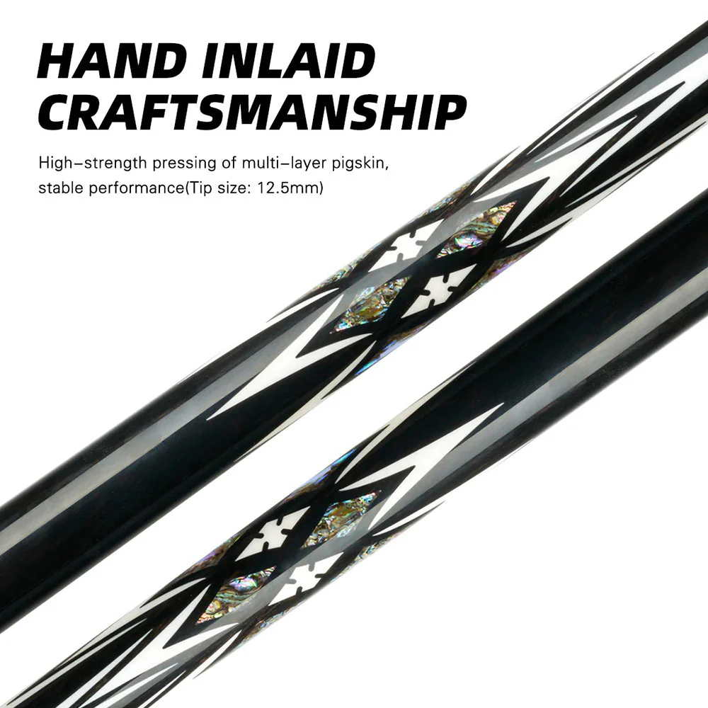 KONLLEN  Premier Professional HQ-11F 2-Piece Pool Cue Ebony Wood 18.5-20OZ Billiard Cue 147CM - Green&Black - Image 3
