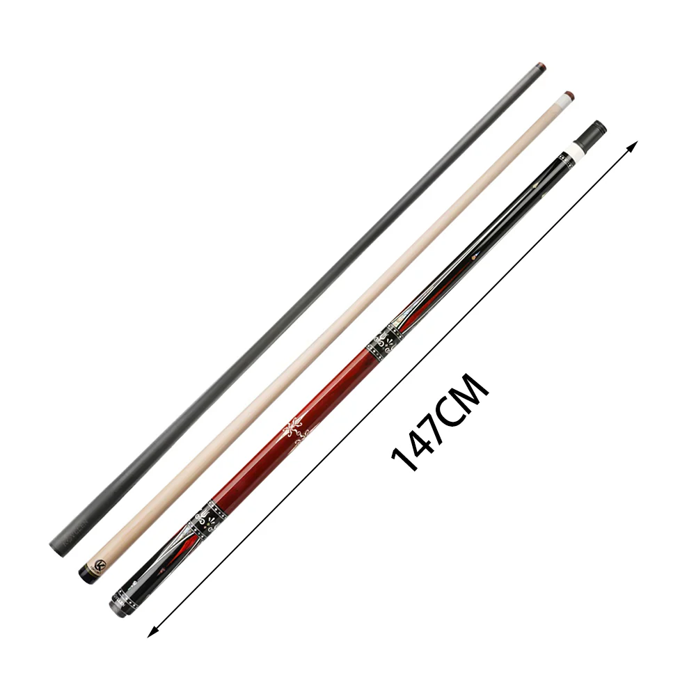 KONLLEN  Premier Professional KL-01FR 18.5-20OZ 2-Piece Pool Cue Ebony Wood 147CM Billiard Cue - Red&Black - Image 6