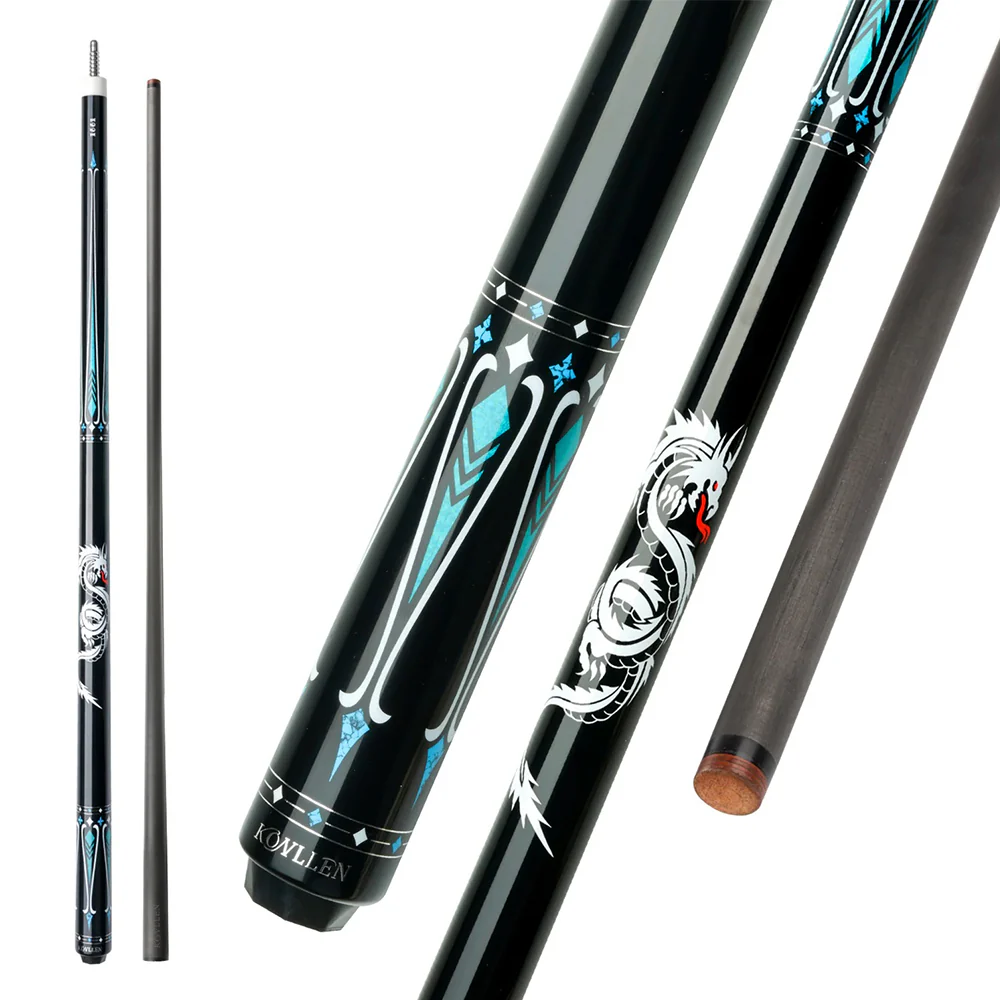 KONLLEN  Premier Professional KL-10BF 18.5-20OZ 2-Piece Pool Cue Maple Wood 147CM Billiard Cue - Light Blue&Black - Image 5