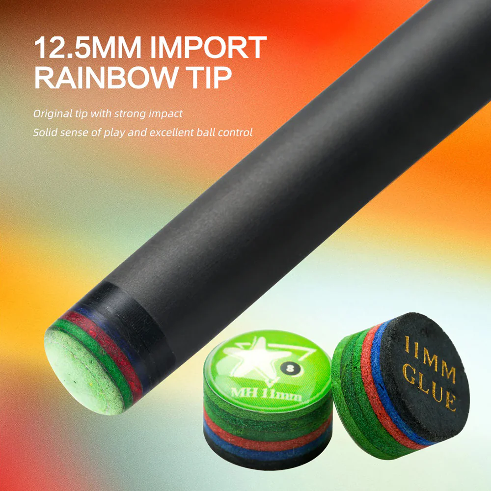 KONLLEN  Premier Professional LW-1 Lowversion 18.5-20OZ 2-Piece Pool Cue Maple Wood 147CM Billiard Cue - Orange&Black - Image 5