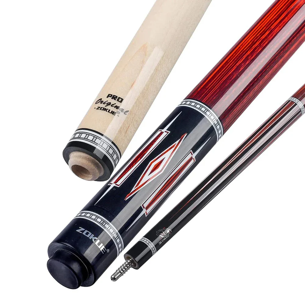 KONLLEN  Premier Professional Zokue-2 2-Piece Carom Cue Maple Wood 18.5-20OZ Billiard Cue 147CM - Red&Black - Image 2