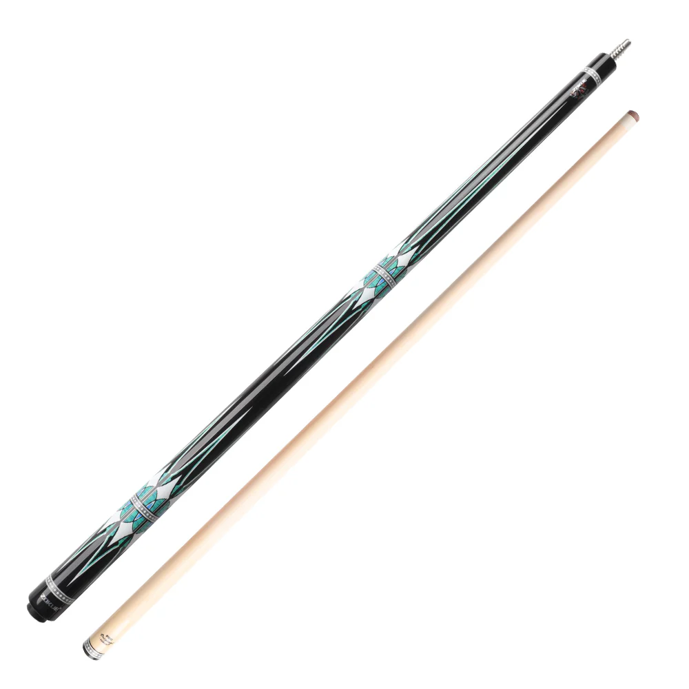 KONLLEN Premier Professional Zokue-3 2-Piece Carom Cue Maple Wood 18.5-20OZ Billiard Cue 147CM - Blue&Black