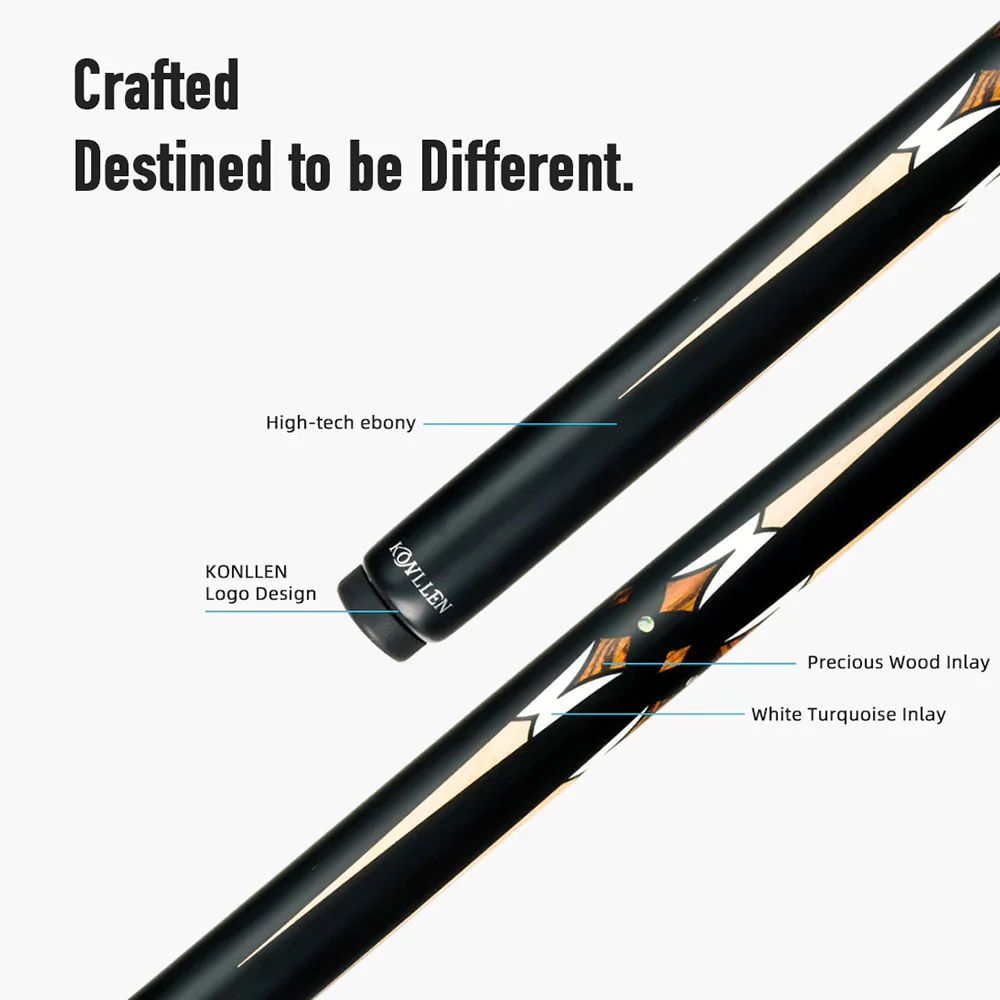 KONLLEN Premier Professional FT-1 One Piece Snooker Cue Maple Wood 18.5-20OZ Billiard Cue 145cm - Yellow&Black - Image 3