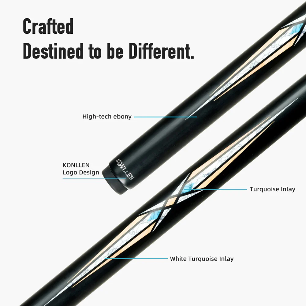 KONLLEN Premier Professional LH-1 One Piece Snooker Cue Maple Wood 18.5-20OZ Billiard Cue 145cm - Yellow&Black - Image 3