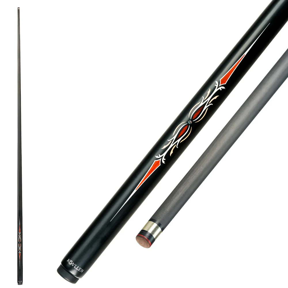 KONLLEN Premier Professional LH-2 One Piece Snooker Cue Maple Wood 18.5-20OZ Billiard Cue 145cm - Red&Black - Image 2