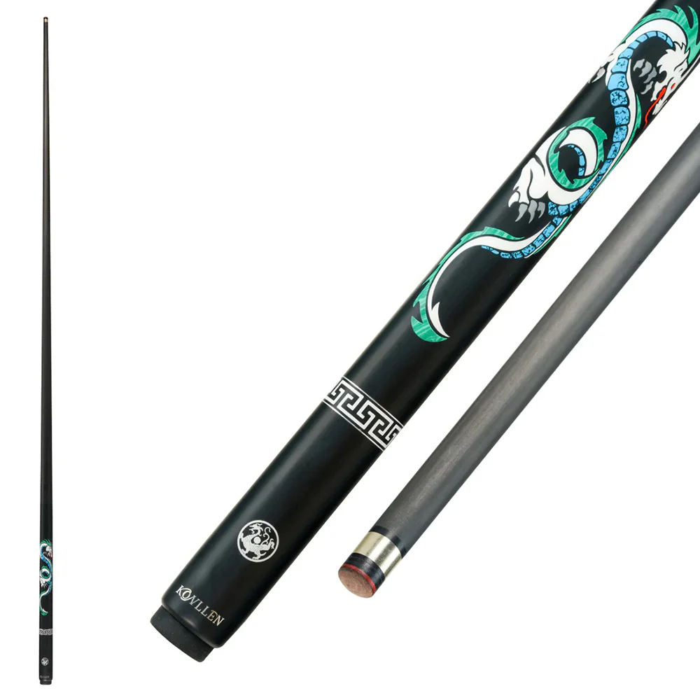 KONLLEN  Premier Professional QL One Piece Snooker Cue Maple Wood 18.5-20OZ Billiard Cue 145cm - Green&Blue&Black - Image 2