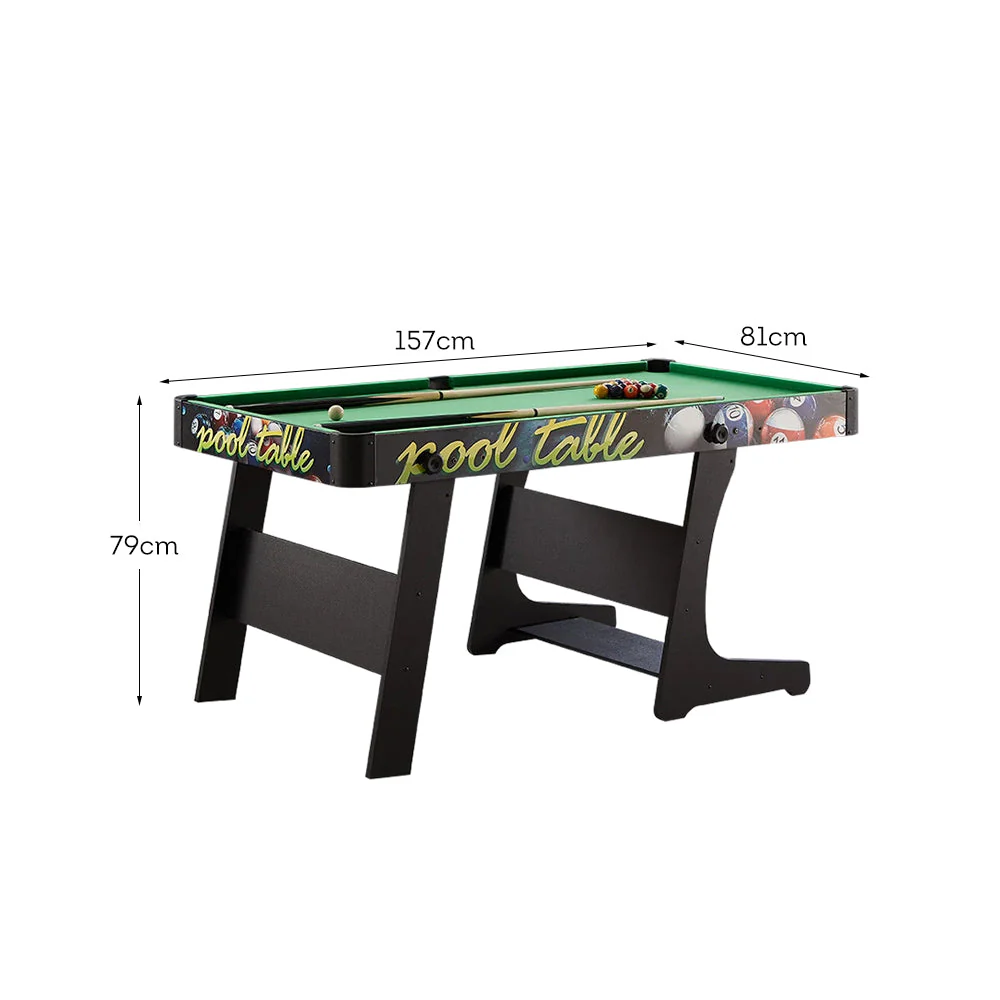 CUETIQ GTF002 5FT 3-IN-1 Billiard Table/ Ping-pong Table/ Office Desk Foldable Design - Black&Green - Image 10