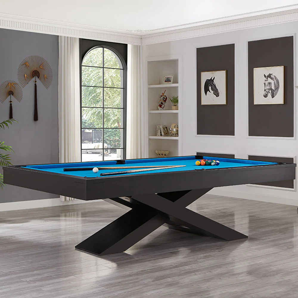 CUETIQ L011 7/8/9FT 3-IN-1 Slate Pool Table/ Ping-pong Table/ Office Desk Solid Wood Frame - Image 3