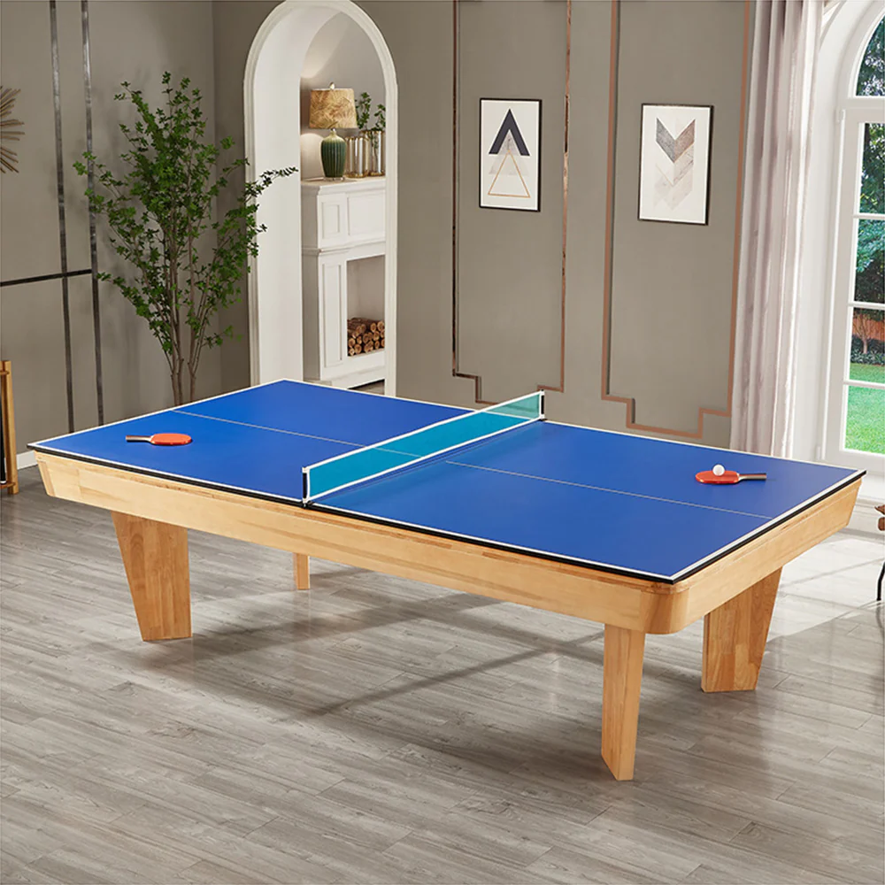 CUETIQ L040 7/8/9FT 3-IN-1 Slate Billiard Table/ Ping-pong Table/ Office Desk Solid Wood Frame - Image 13