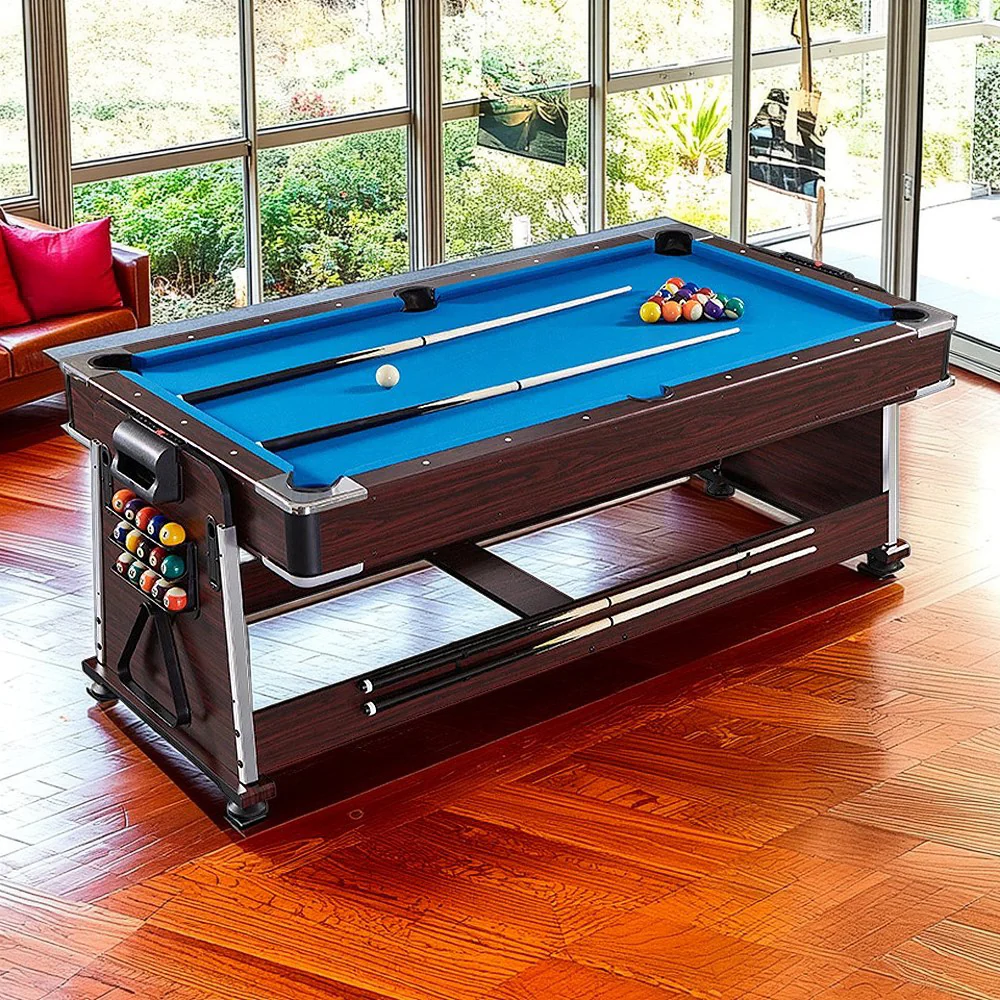 CUETIQ GTM001 7FT 4IN1 Billiard Table/ Ping-pong Table/ Office Table/Air Hockey - Brown - Image 6