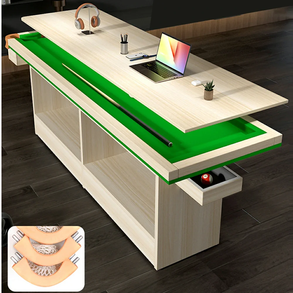 CUETIQ  2-IN-1 MDF Billiard Training Table/Dining Table Auto Ball Return Pool Table - Green - Image 4