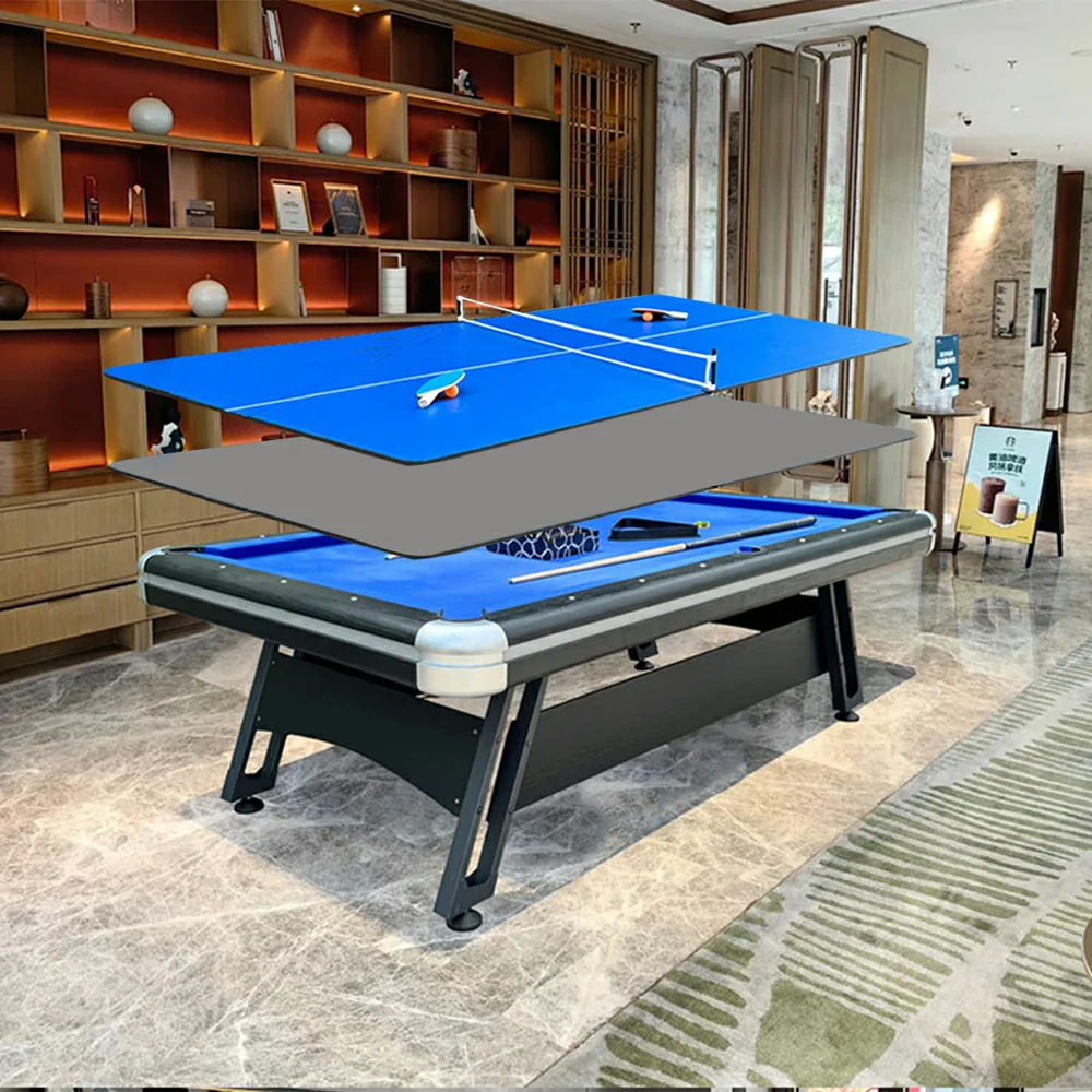 CUETIQ 3-in-1 8FT Iron-Leg Pool Table - Billiards, Table Tennis, Office Desk Combo - Durable, Space-Saving, Modern Design - Image 2