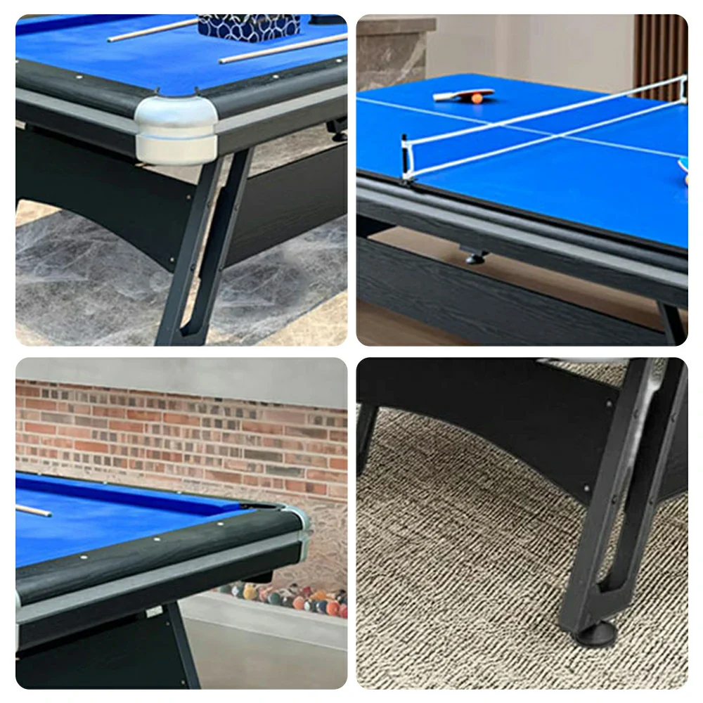 CUETIQ 3-in-1 8FT Iron-Leg Pool Table - Billiards, Table Tennis, Office Desk Combo - Durable, Space-Saving, Modern Design - Image 3