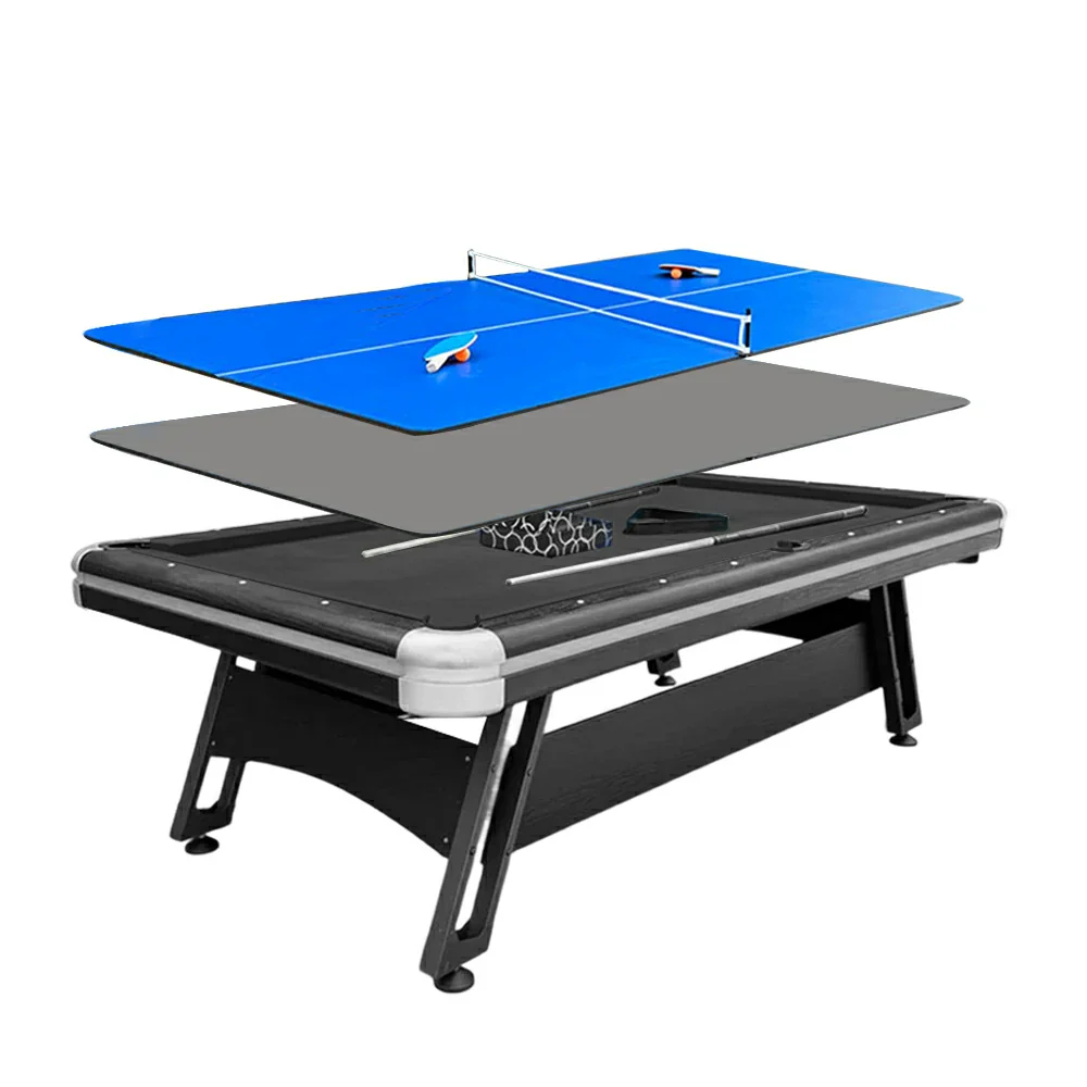 CUETIQ 3-in-1 8FT Iron-Leg Pool Table - Billiards, Table Tennis, Office Desk Combo - Durable, Space-Saving, Modern Design - Image 5
