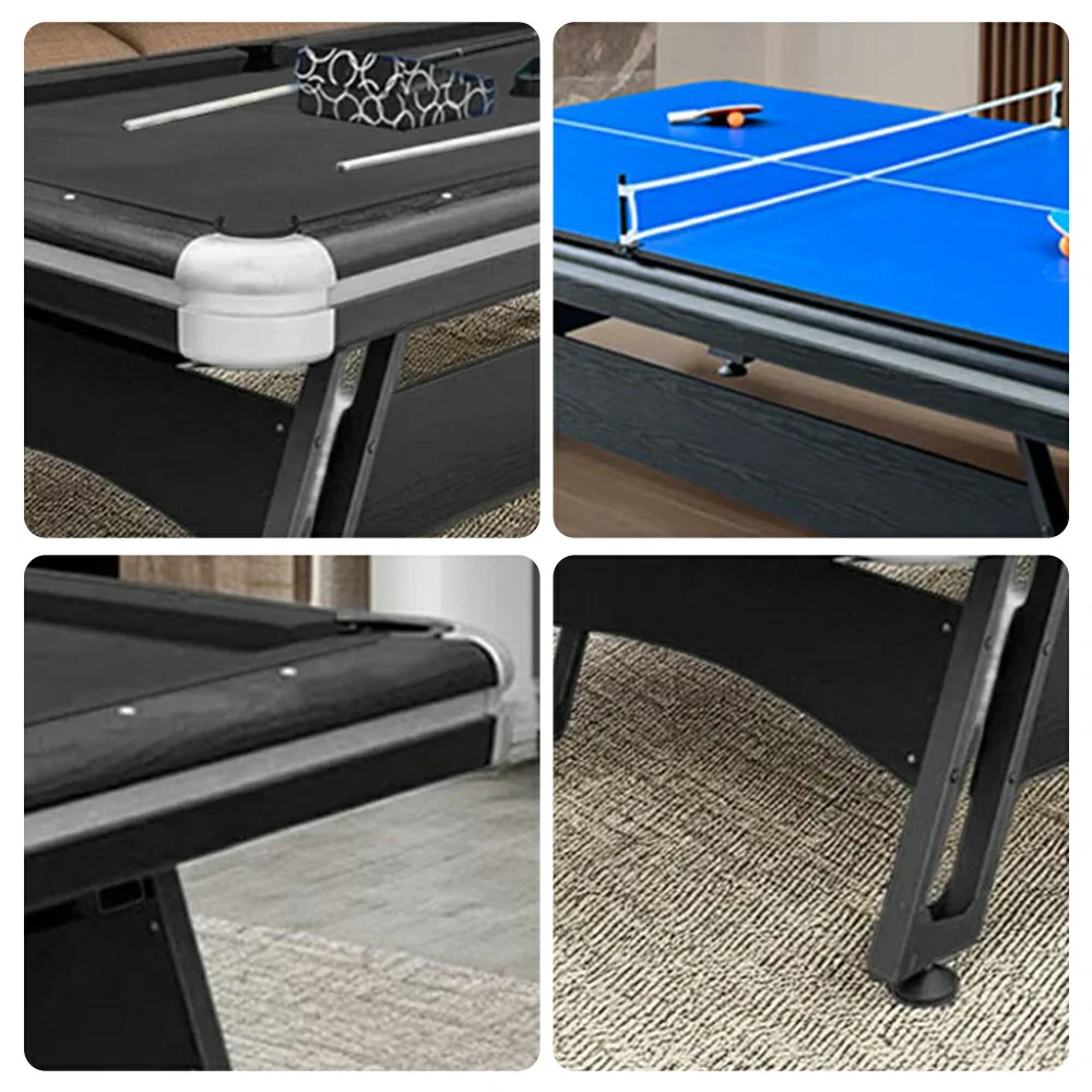 CUETIQ 3-in-1 8FT Iron-Leg Pool Table - Billiards, Table Tennis, Office Desk Combo - Durable, Space-Saving, Modern Design - Image 7
