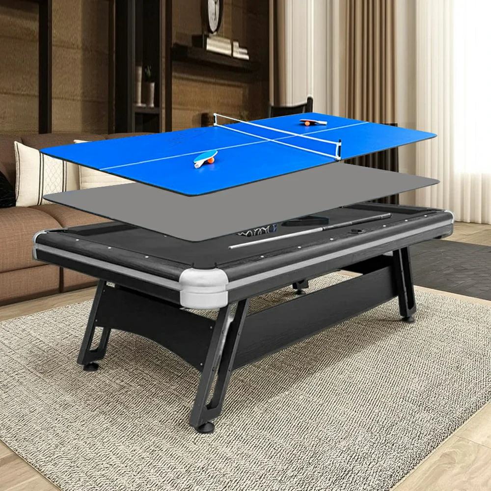 CUETIQ 3-in-1 9FT Iron-Leg Pool Table - Billiards, Table Tennis, Office Desk Combo - Durable, Space-Saving, Modern Design - Image 2